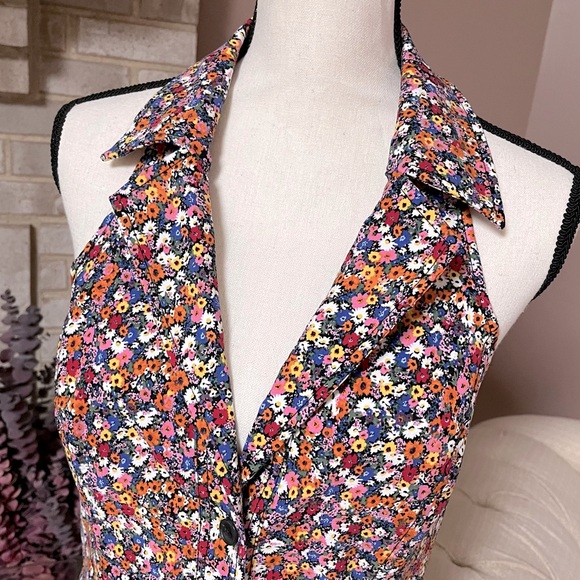 ANTHROPOLOGIE Maeve The Amelia Collared Mini Dress - Pink Combo Floral - Picture 4 of 11